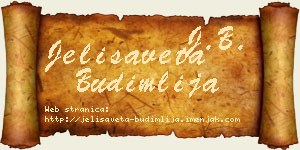 Jelisaveta Budimlija vizit kartica